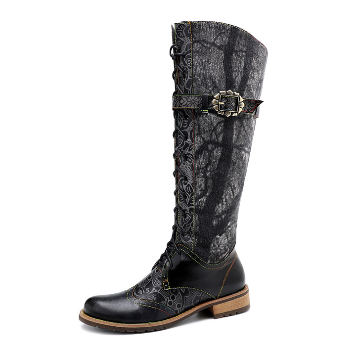 New Casual Retro Leather Knee High Boots