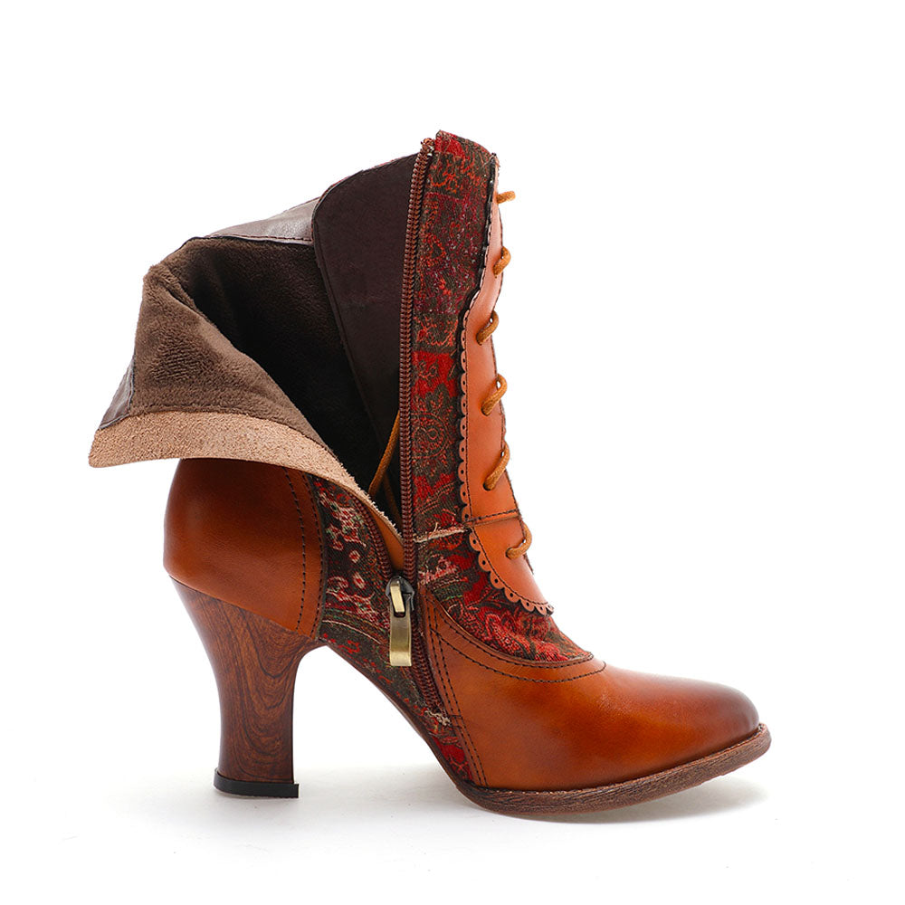 Brogues Handmade Leather High-heel Boots