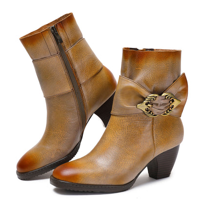 Leather Handmade Soft Ankle Boots