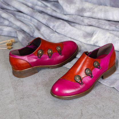 Hand Painted Leather Flat Shoes