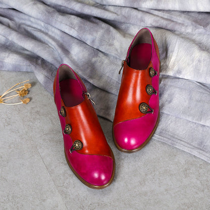 Hand Painted Leather Flat Shoes