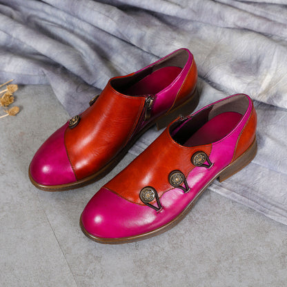 Hand Painted Leather Flat Shoes