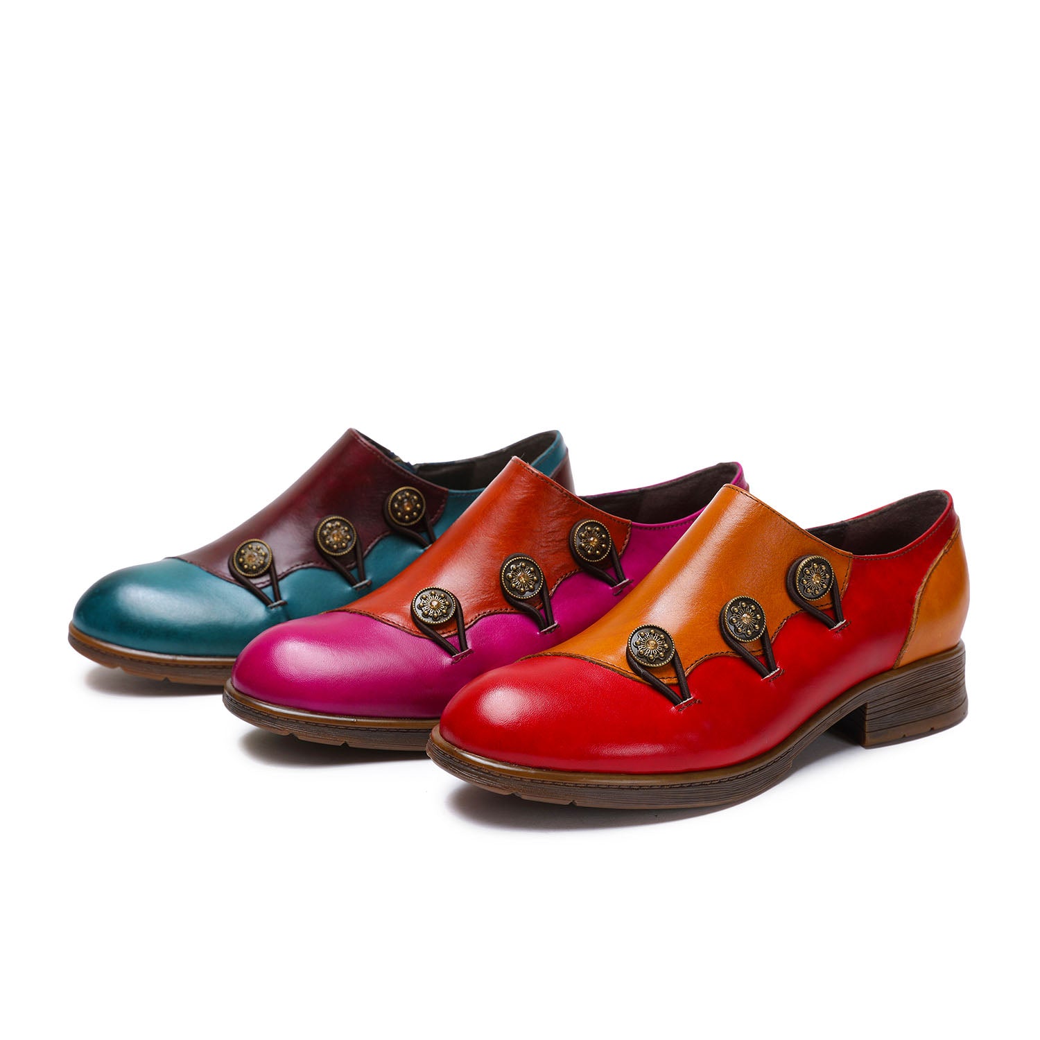 Hand Painted Leather Flat Shoes