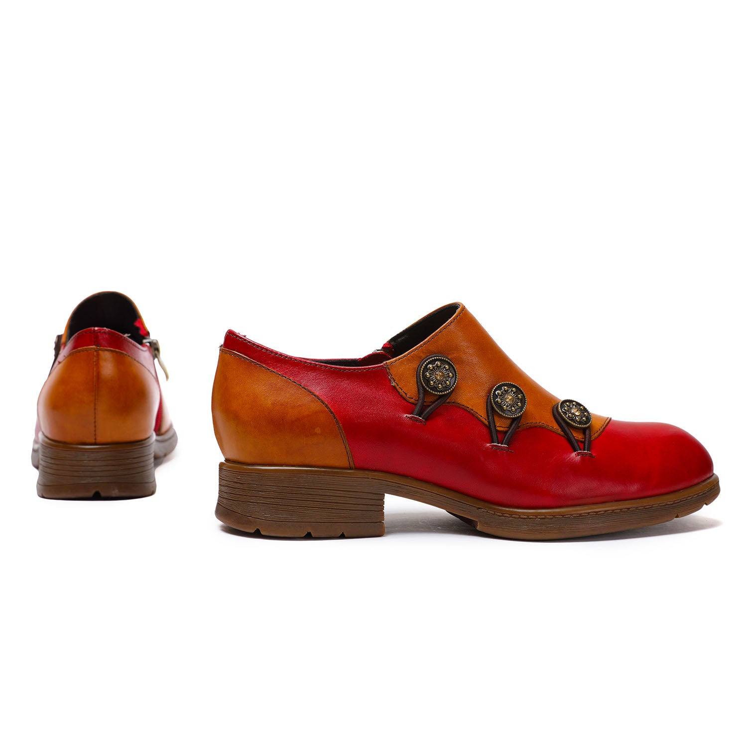 Hand Painted Leather Flat Shoes