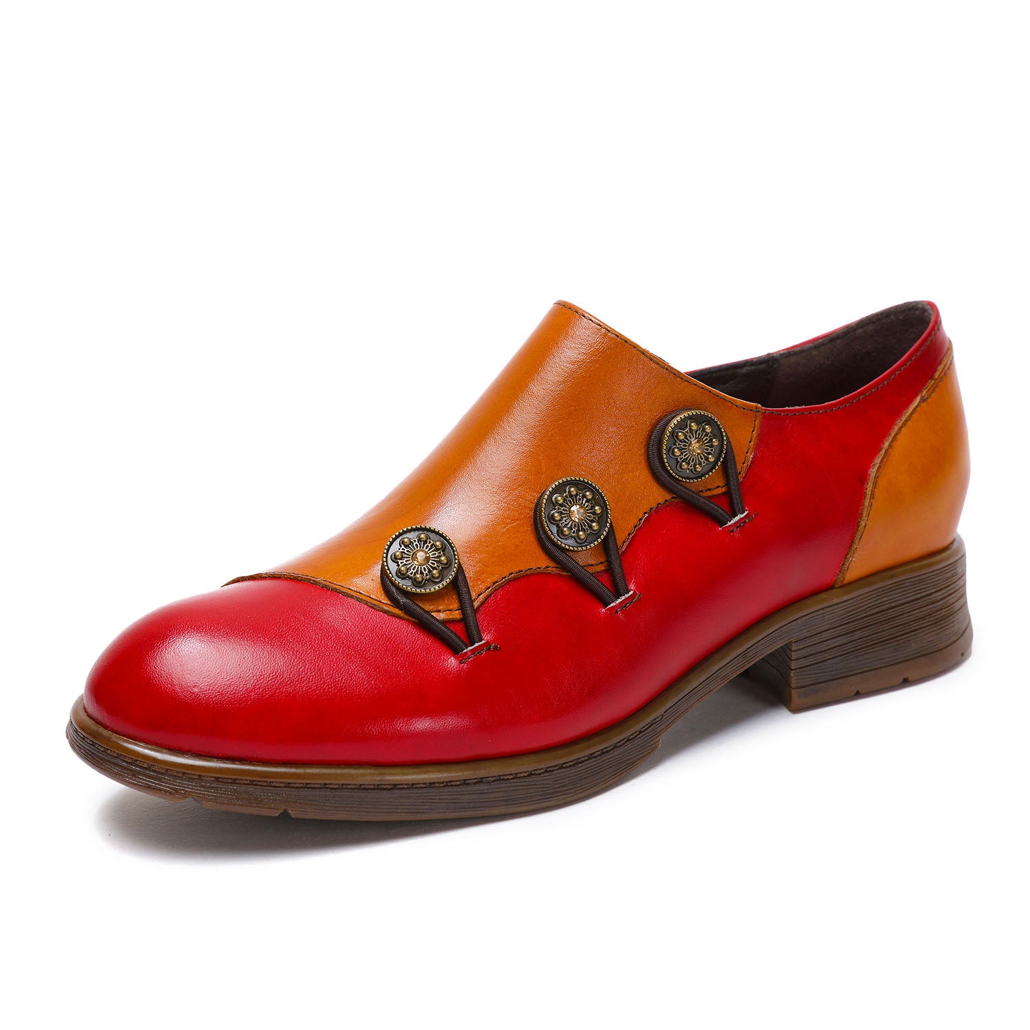 Hand Painted Leather Flat Shoes