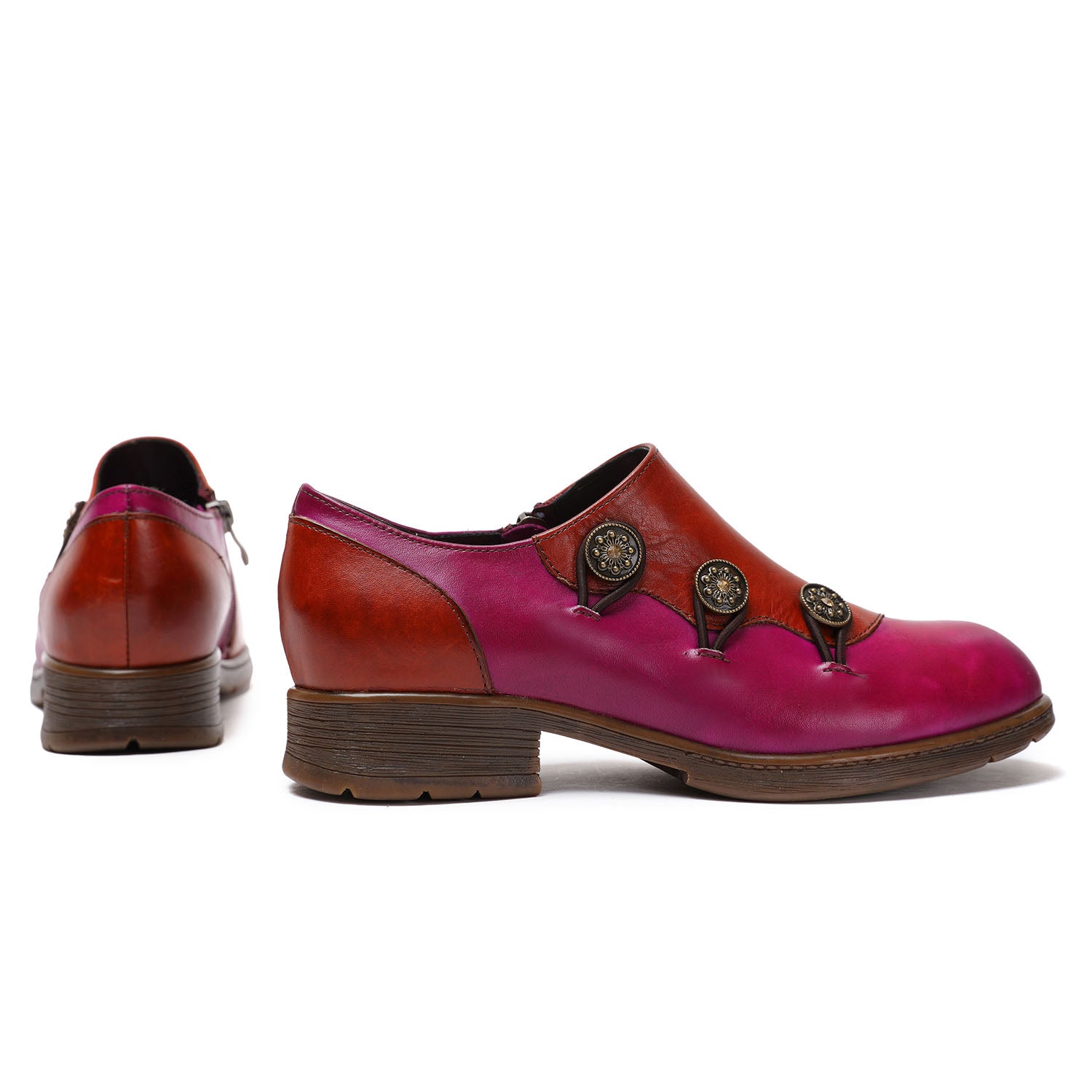 Hand Painted Leather Flat Shoes