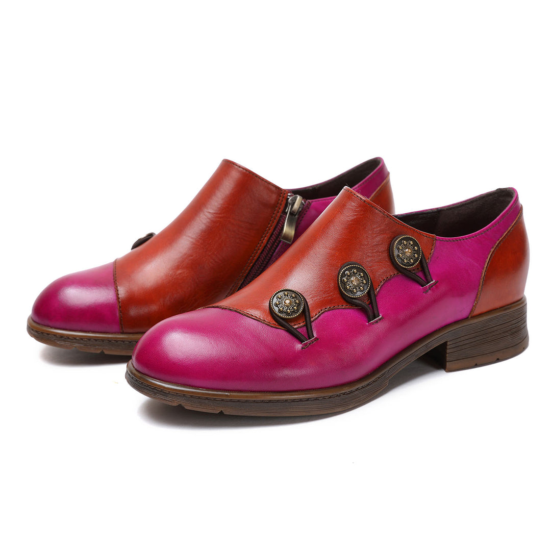 Hand Painted Leather Flat Shoes