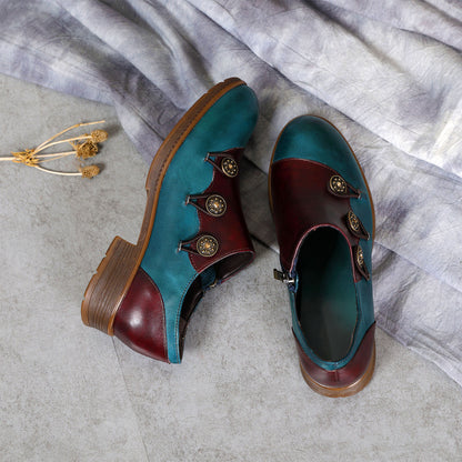 Hand Painted Leather Flat Shoes