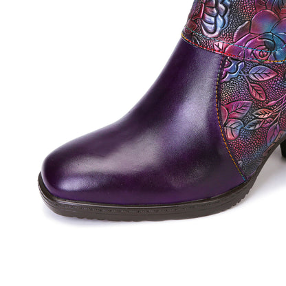 Botas feitas à mão estampadas retrô