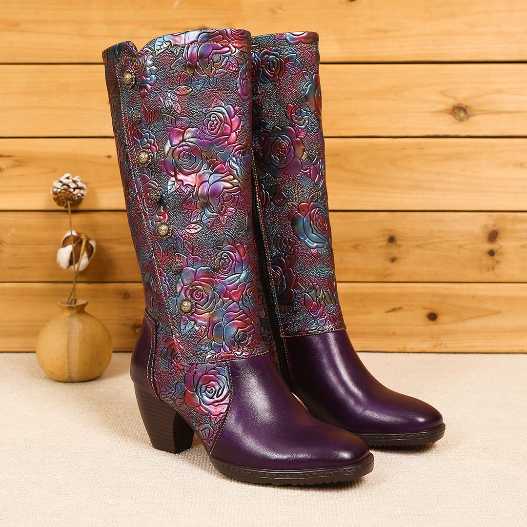 Retro Printed Hand-made Boots