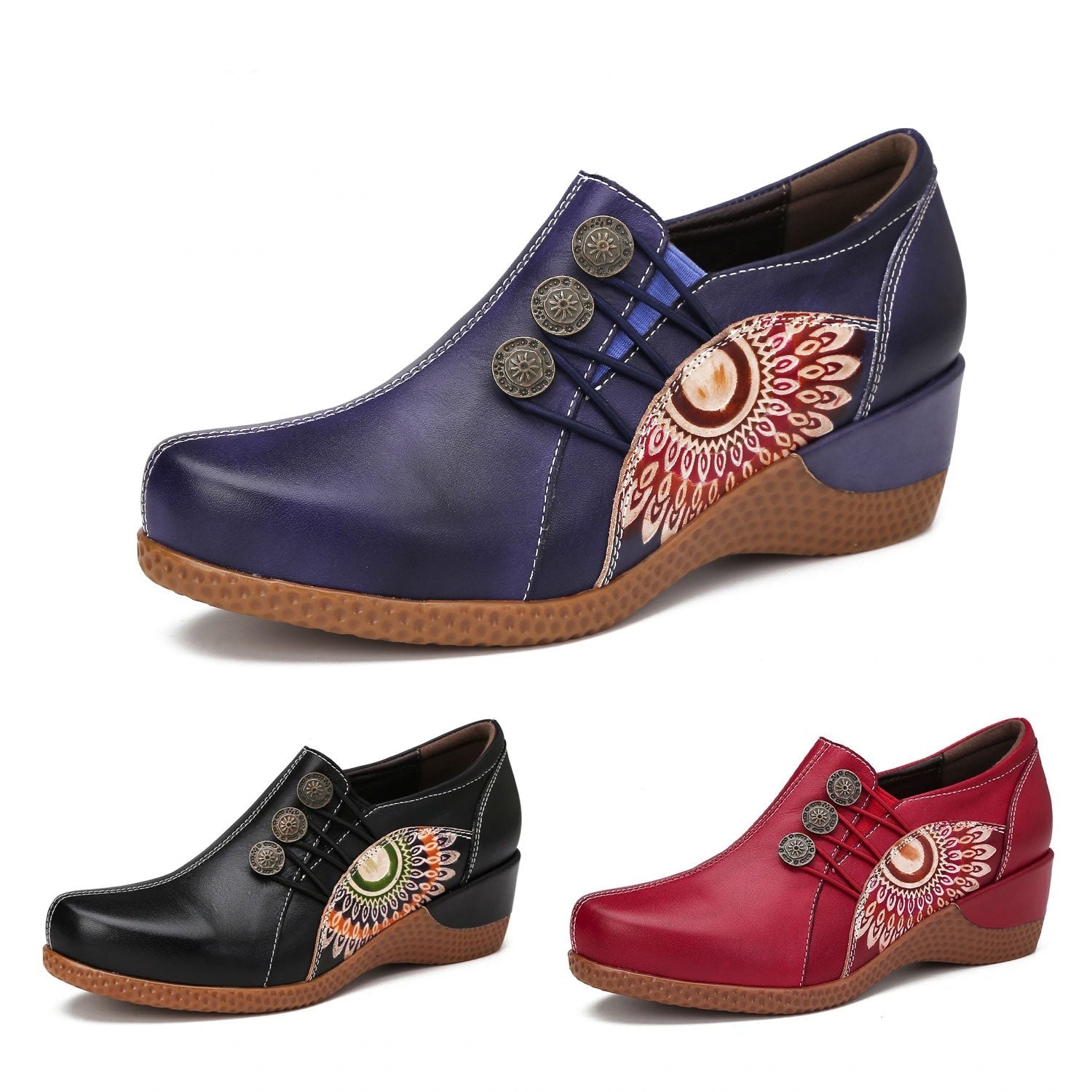 French-Inspired Hand-Painted Leather Shoes