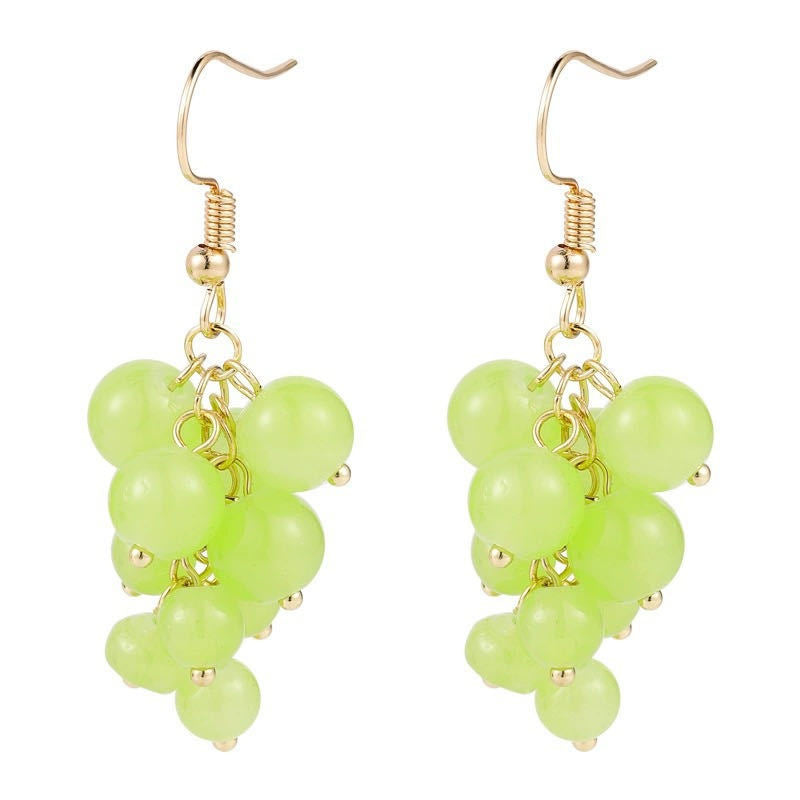 Cute Grape Earrings in Sweet Cyan Color