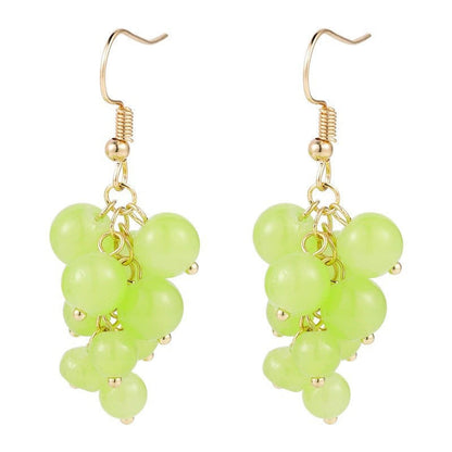 Cute Grape Earrings in Sweet Cyan Color