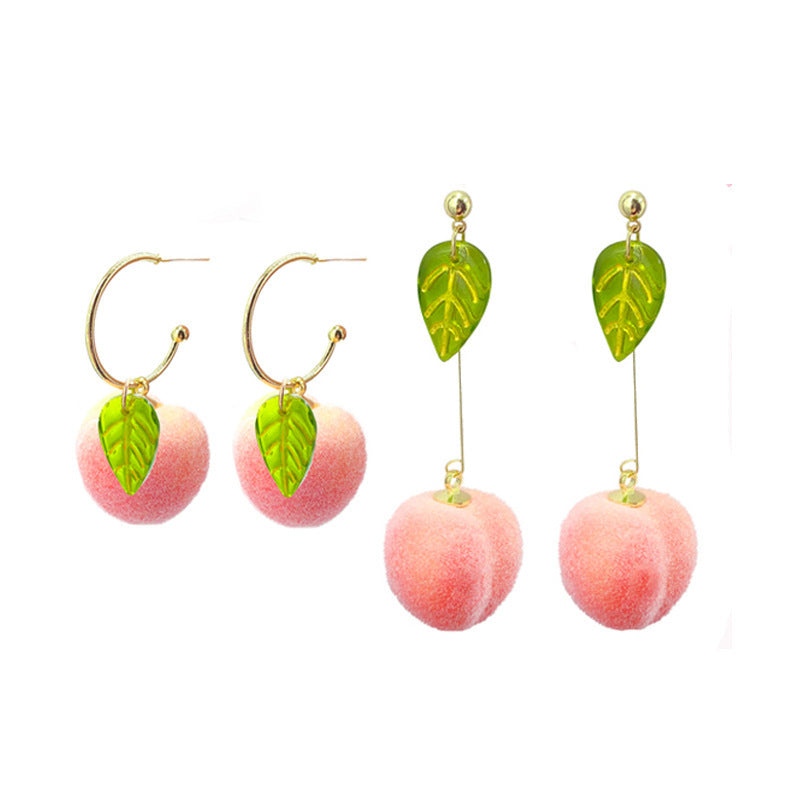 Cute Peach Fruit Earrings