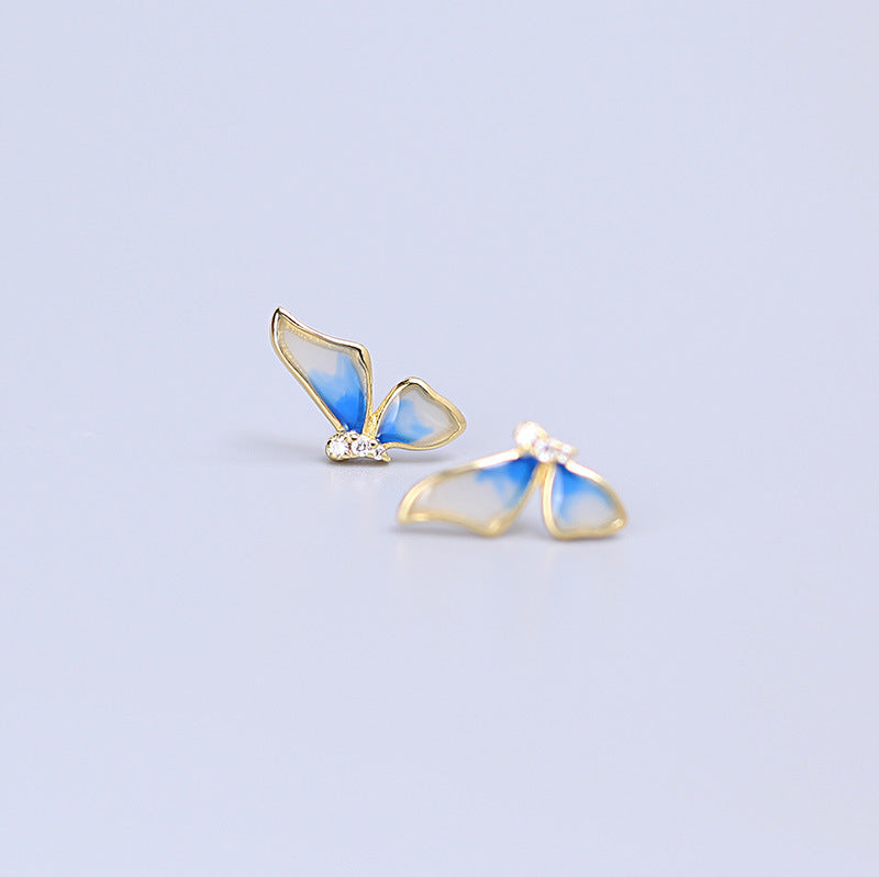 Enamel Butterfly Wing Dreamy Ear Studs