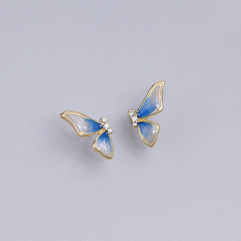 Enamel Butterfly Wing Dreamy Ear Studs