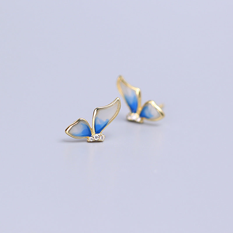 Enamel Butterfly Wing Dreamy Ear Studs