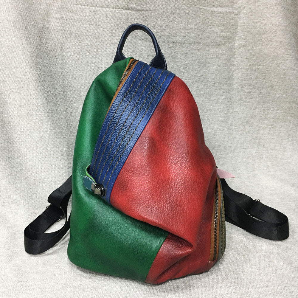 Retro Leather Hand-Rubbed Personalized Backpack