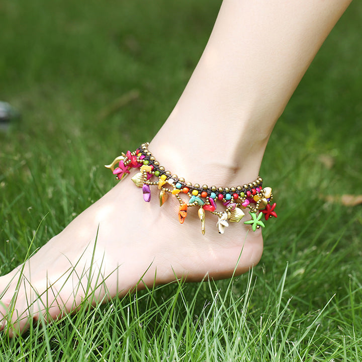 Bohemian Starfish Hand Woven Anklet