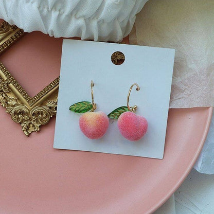 Cute Peach Fruit Earrings