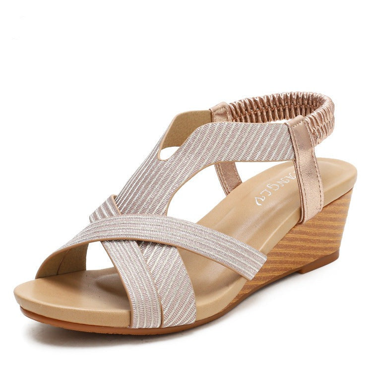 Sandali di comfort bohémien peep-toe