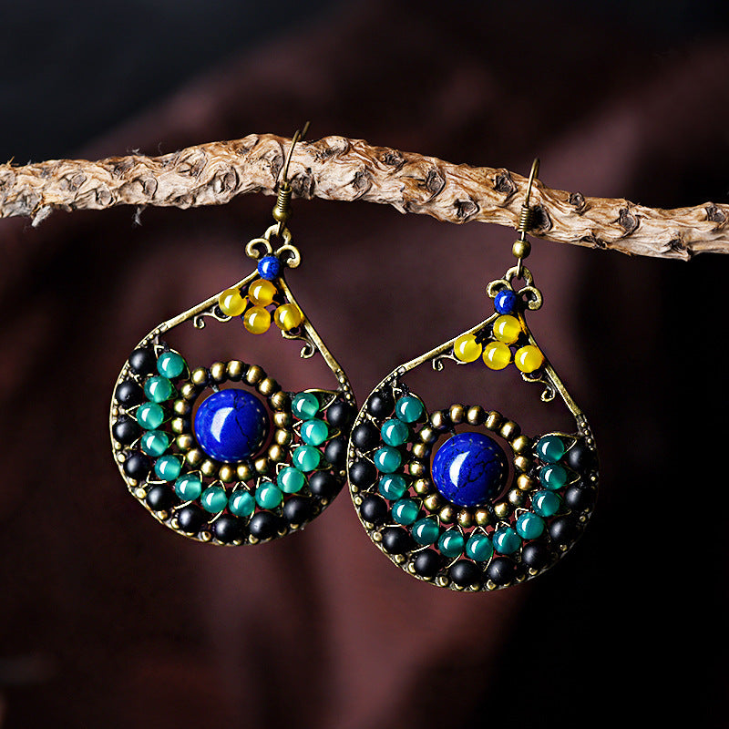 Retro Simple Elegant Agate Earrings