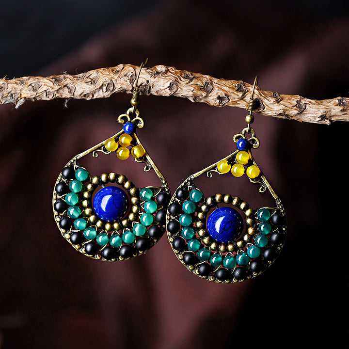 Retro Simple Elegant Agate Earrings