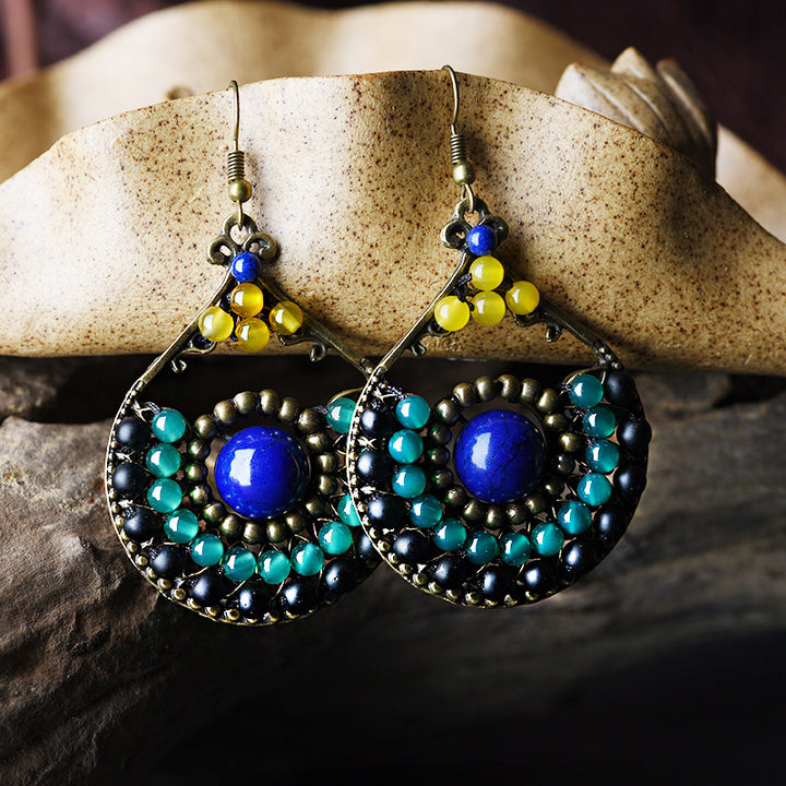 Retro Simple Elegant Agate Earrings