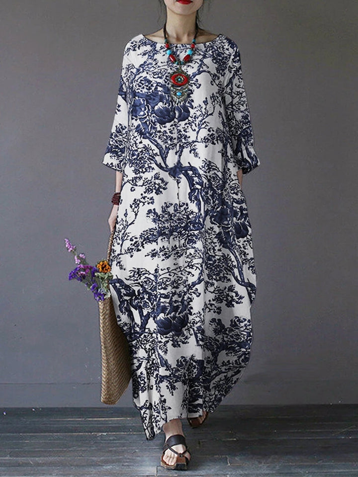Casual Long Sleeve Vintage Women Sundress