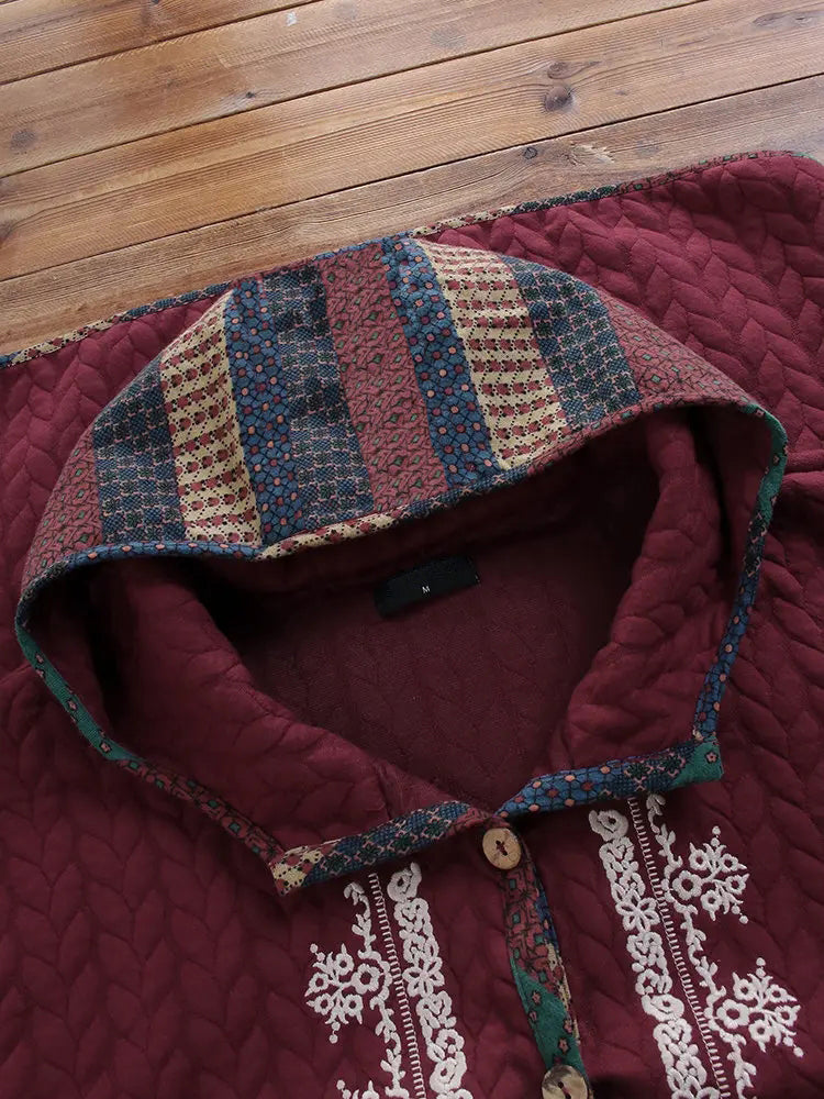 Casual Fashion Retro Print Stitching Jacket