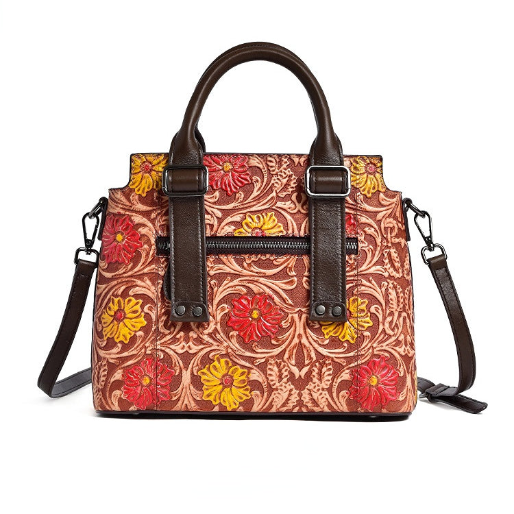 Classy Retro Floral Handstitched Crossbody