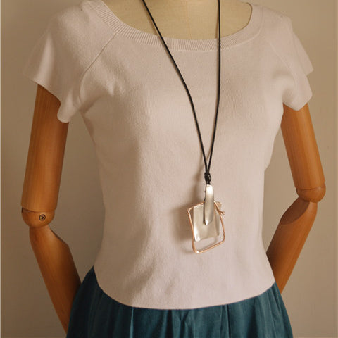 Collar de colgante geométrico simple casual casual