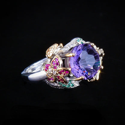 Colorful Flower Flexible Fit Ring