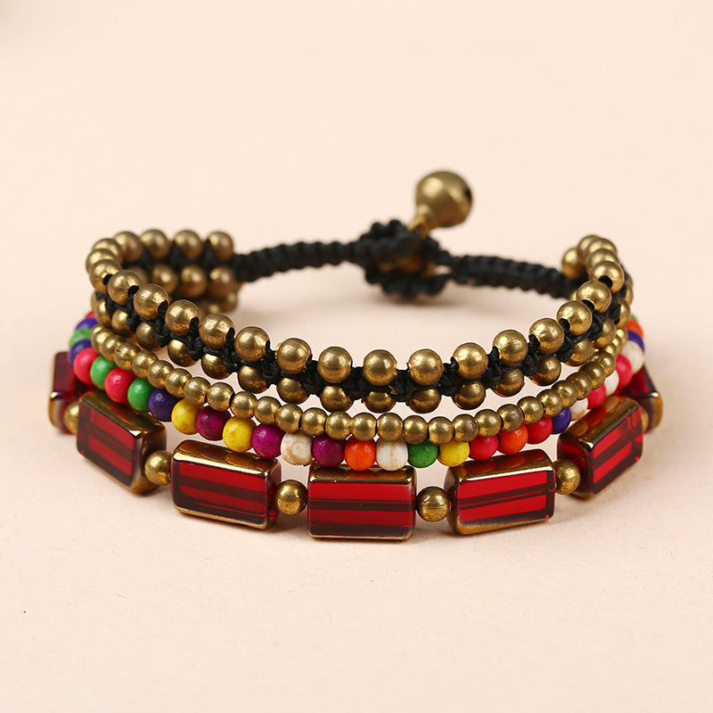 Accesorios retro de ágata pulsera hecha a mano