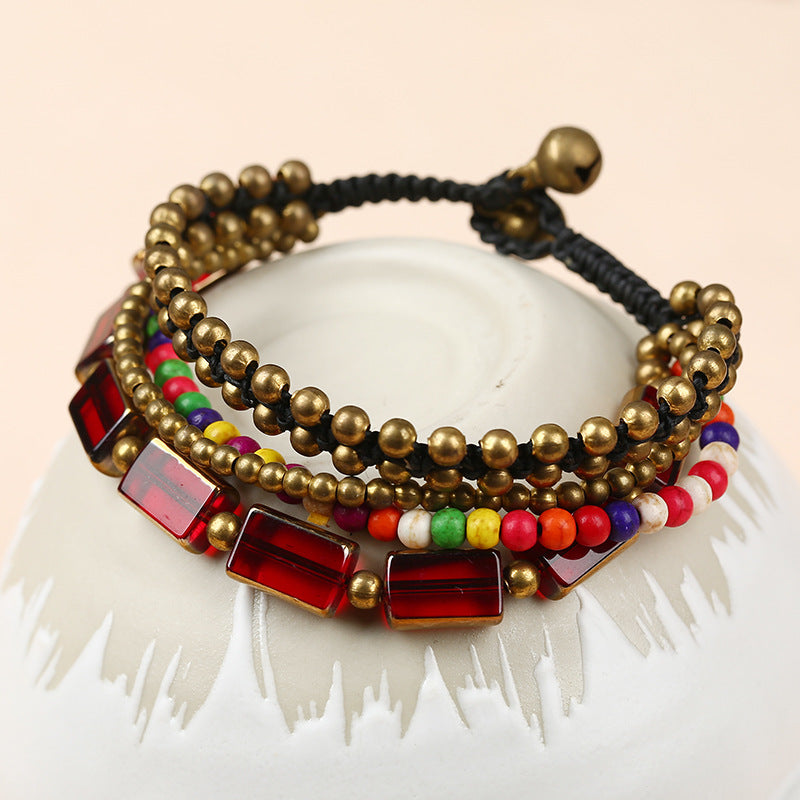 Accesorios retro de ágata pulsera hecha a mano