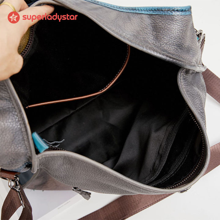 Vintage Leather Rubbed Cowhide Handbag