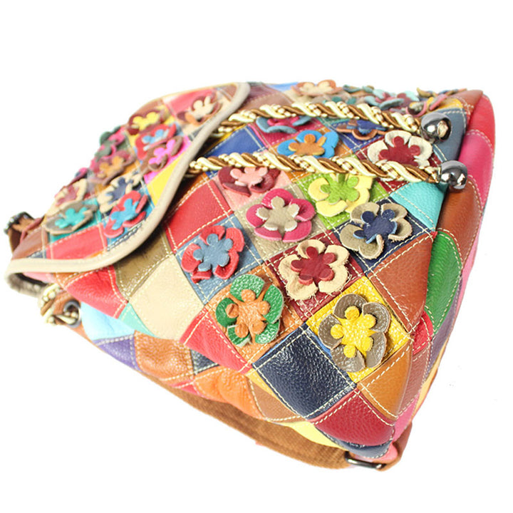 Vogue Female Floral Color Matching Fashion Backpack