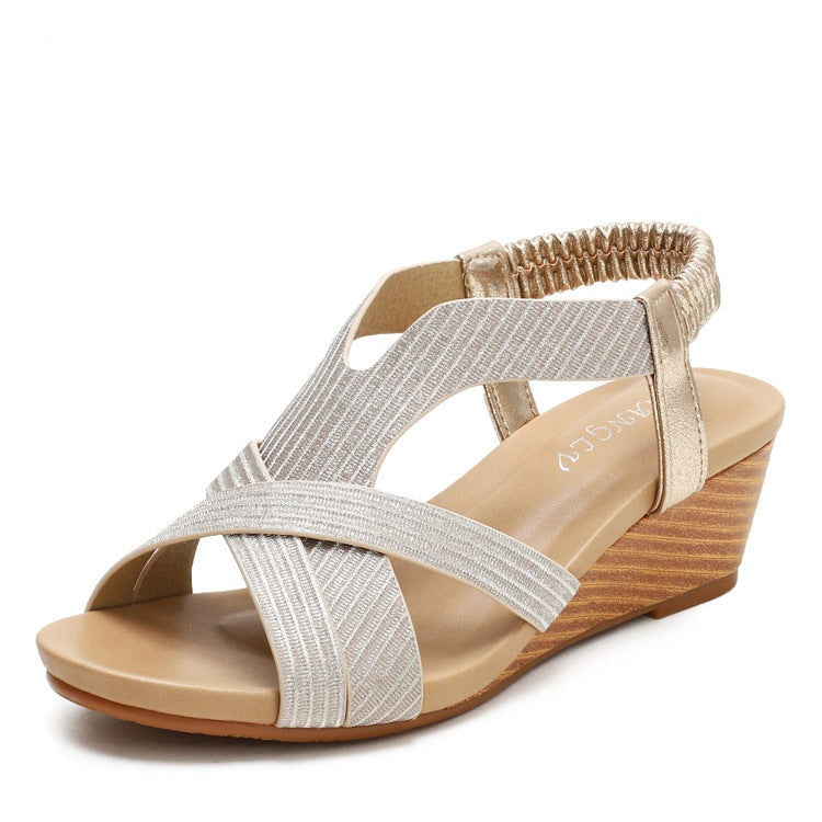 Sandali di comfort bohémien peep-toe