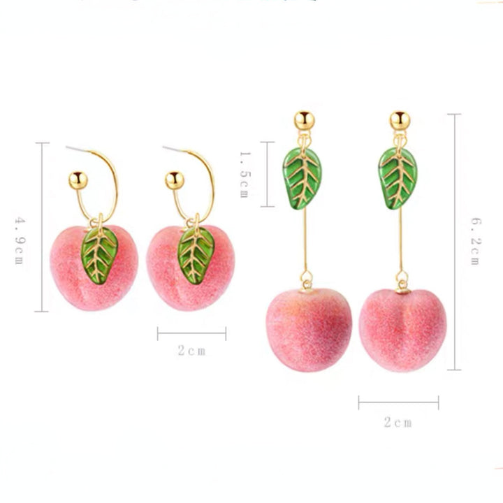 Cute Peach Fruit Earrings