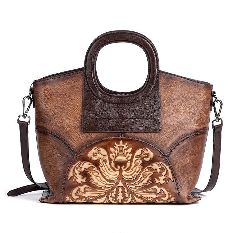 Vintage-Inspired Genuine Leather Crossbody Bag