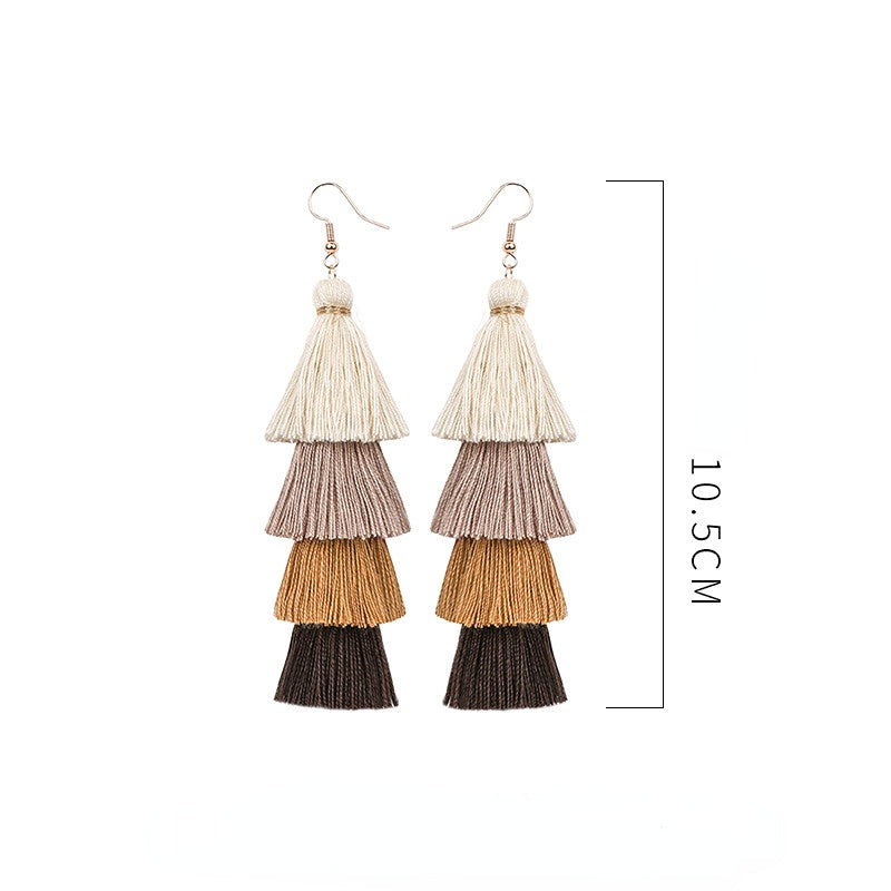 Retro Handmade Long Tassel Earrings