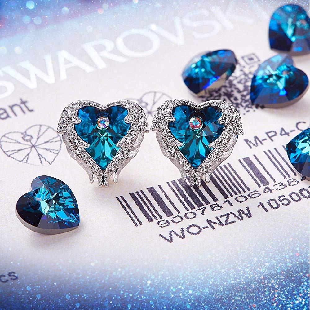 Orecchini Blue Heart &amp; Wings