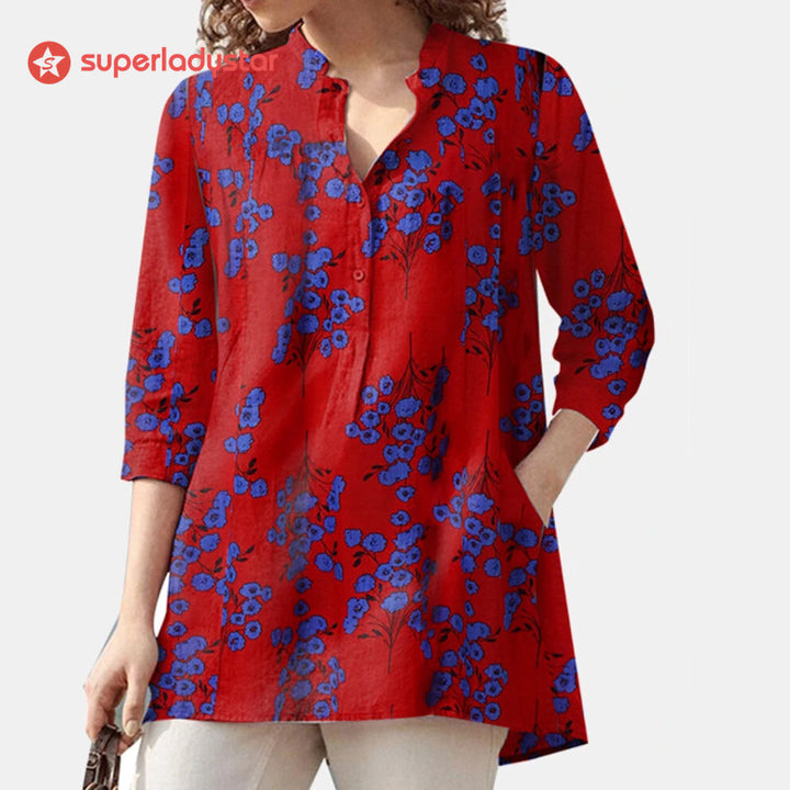 Casual Long-sleeved Cotton Blouse