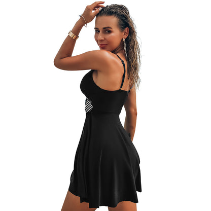 Swimdress de duas peças listrado