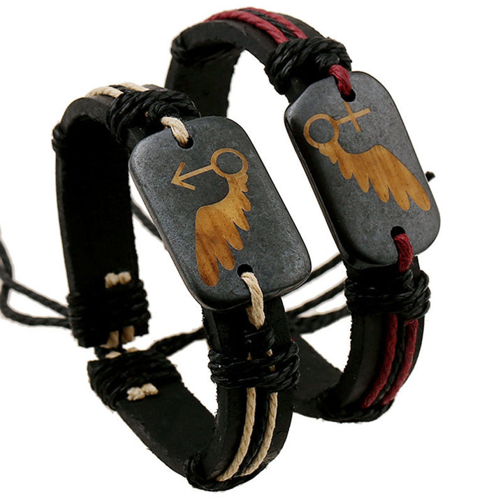 Couple Weaving Genuine Leather Bracelet