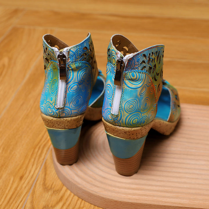 Printed Leather Handmade Sandals