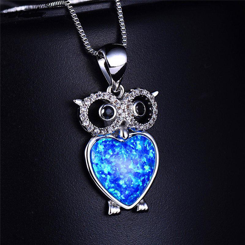 Owl Blue Opal Necklace