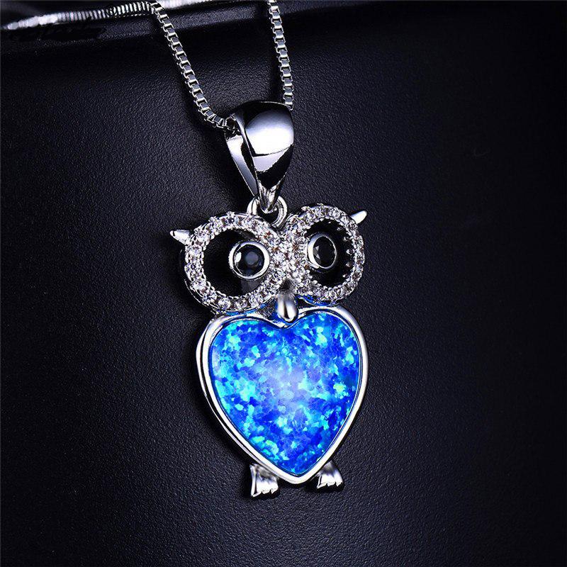 Collana opale blu gufo