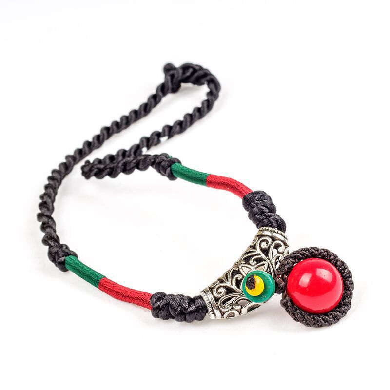 Ethnic Red Agate Charm Necklace