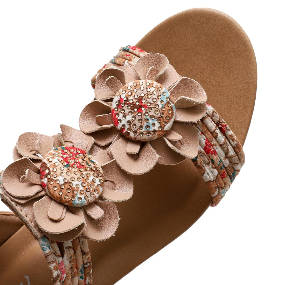 Wedge Sandals With flowers